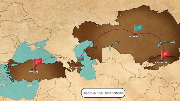 Харитада замонавий Буюк ипак йўлига кирган давлатлар акс эттирилган.(ModernSilkRoadTour.com)