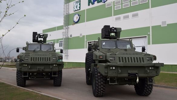 Военная техника для миротворческих сил ООН: бронемашины, произведенные на заводе Kazakhstan Paramount Engineering. Фотография без даты. [Kazakhstan Paramount Engineering]