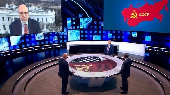 Кадр из российской программы «Большая игра», в которой 10 декабря Вячеслав Никонов назвал казахские территории «щедрым подарком со стороны России».